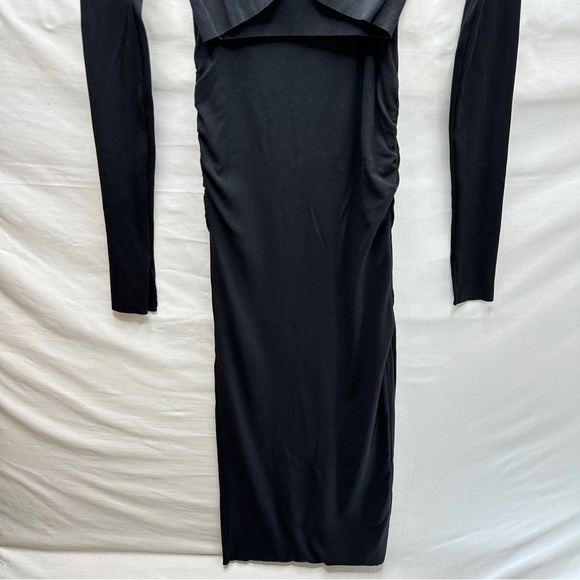 Staple & Hue Black XS Ivy Cardi Arlo Skirt Set Cropped Cardigan Side Slit Skirt - Picture 5 of 13